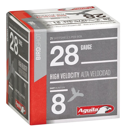 Aguila Hunting High Velocity 28 Ga, 2.75", 3/4oz, 8 Shot, 25rd/Box