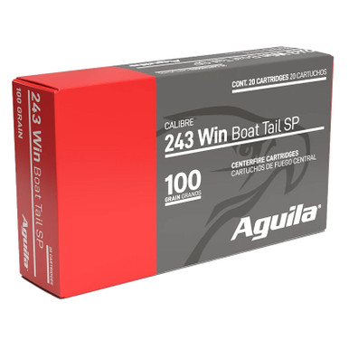 Aguila 8047AG 243Win 100gr InterLock Boat Tail Soft Point 20 Per Box/10 Case