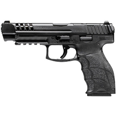 HK 81001158 VP9L 9mm Luger 10+1 5" Black Polygonal Rifled Barrel, Long/Lightening Cuts/Optic Cut Steel Slide, Polymer Frame w/Picatinny Rail, Black Interchangeable Backstrap Grip