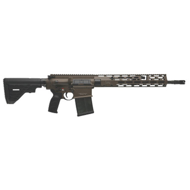 HK 81001205 MR762 A4 7.62x51mm 20+1 16.50" Black Threaded Barrel, Patriot Brown Picatinny Rail Receiver, M-LOK Handguard, 6 Position Black Synthetic Stock, Black Finger Grooved Grip, Ambidextrous
