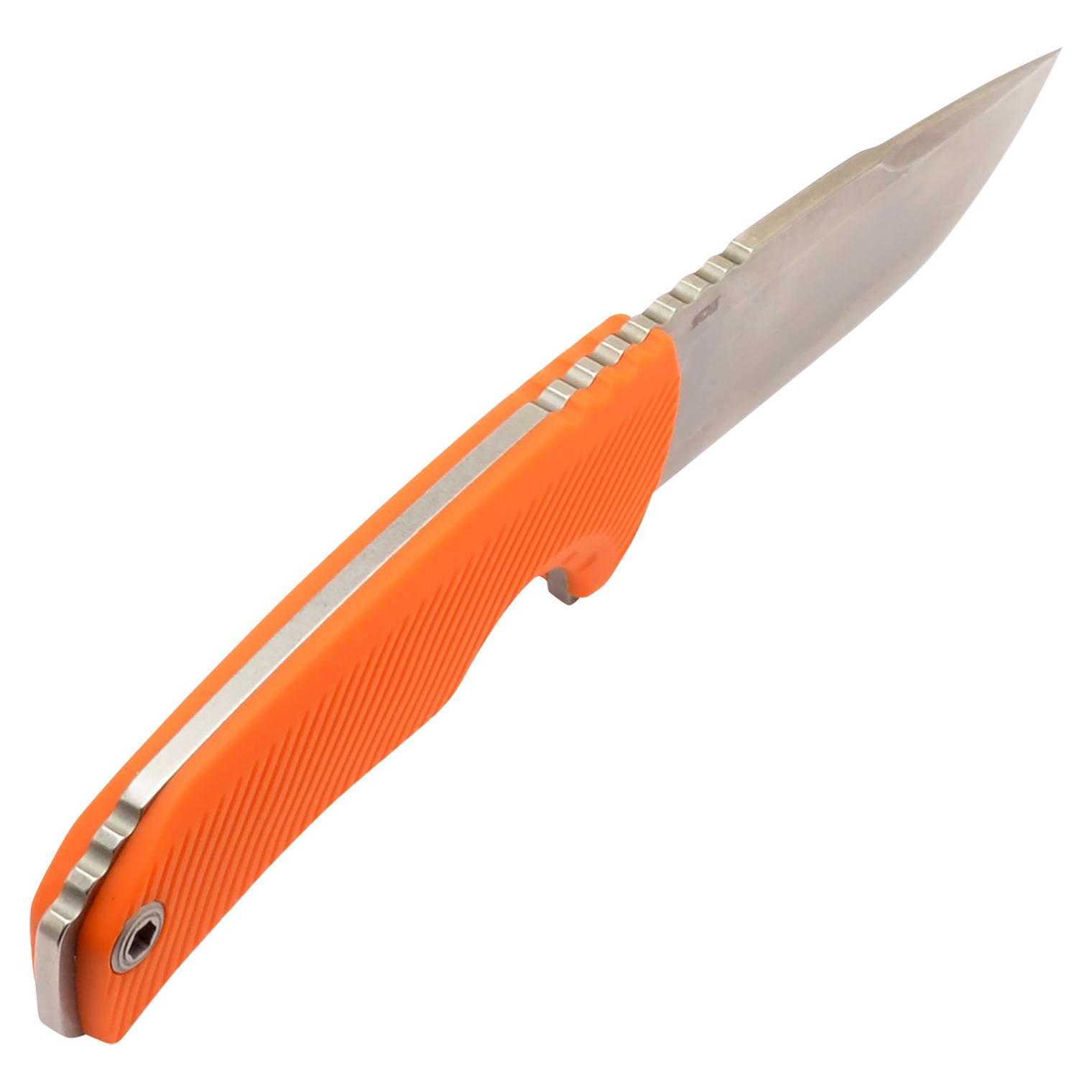 S.O.G SOG17060343 Tellus FX 4.20” Fixed Clip Point Plain Stonewashed Cryo 440C SS Blade/ Blaze Orange Textured GRN Handle