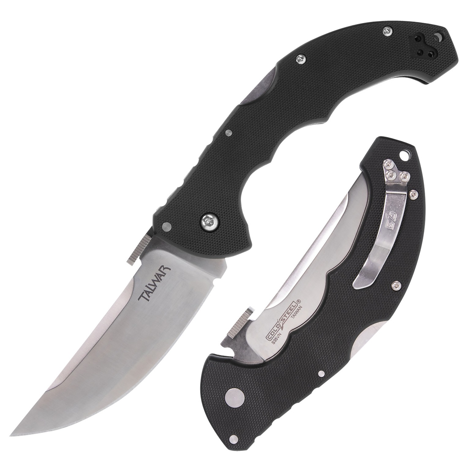 Cold Steel CS21TTL 4” Folding Straight Back Plain S35VN Blade 5.25” G10 Handle Includes Belt Clip