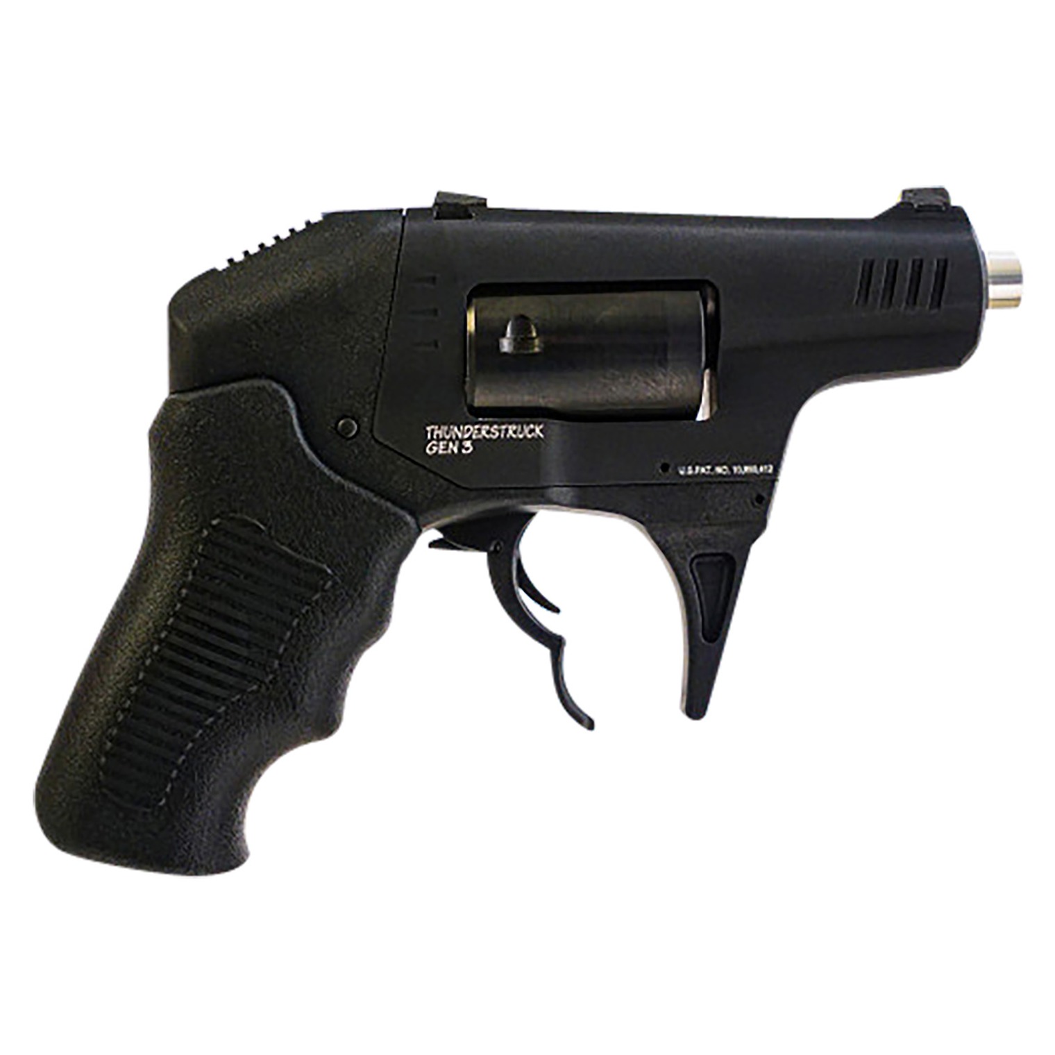 Standard Mfg S333GENIII Thunderstruck Gen III 22 WMR 8rd Shot 2.25” Black Double Barrel Black Hardcoat Anodized Aluminum Frame Black Cylinder Black Finger Grooved Polymer Grips
