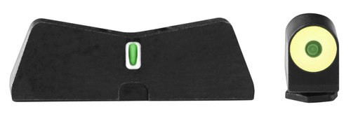 XS Sight DXT II Big Dot Glock 17/19/22-24/26/27/31-36/38 Gen1-5 Green Tritium Yellow Outline Front Green Tritium White Outline Rear Black
