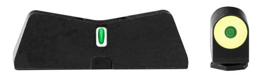 XS Sight DXT II Big Dot Glock 20/21/29/30/30S/37/41 Gen1-5 Green Tritium Yellow Outline Front Green Tritium White Outline Rear Black