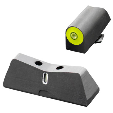 XS Sights GL0011S5Y DXT2 Big Dot Night Sights fits Glock Black | Green Tritium Yellow Outline Front Sight Green Tritium White Outline Bar Rear Sight