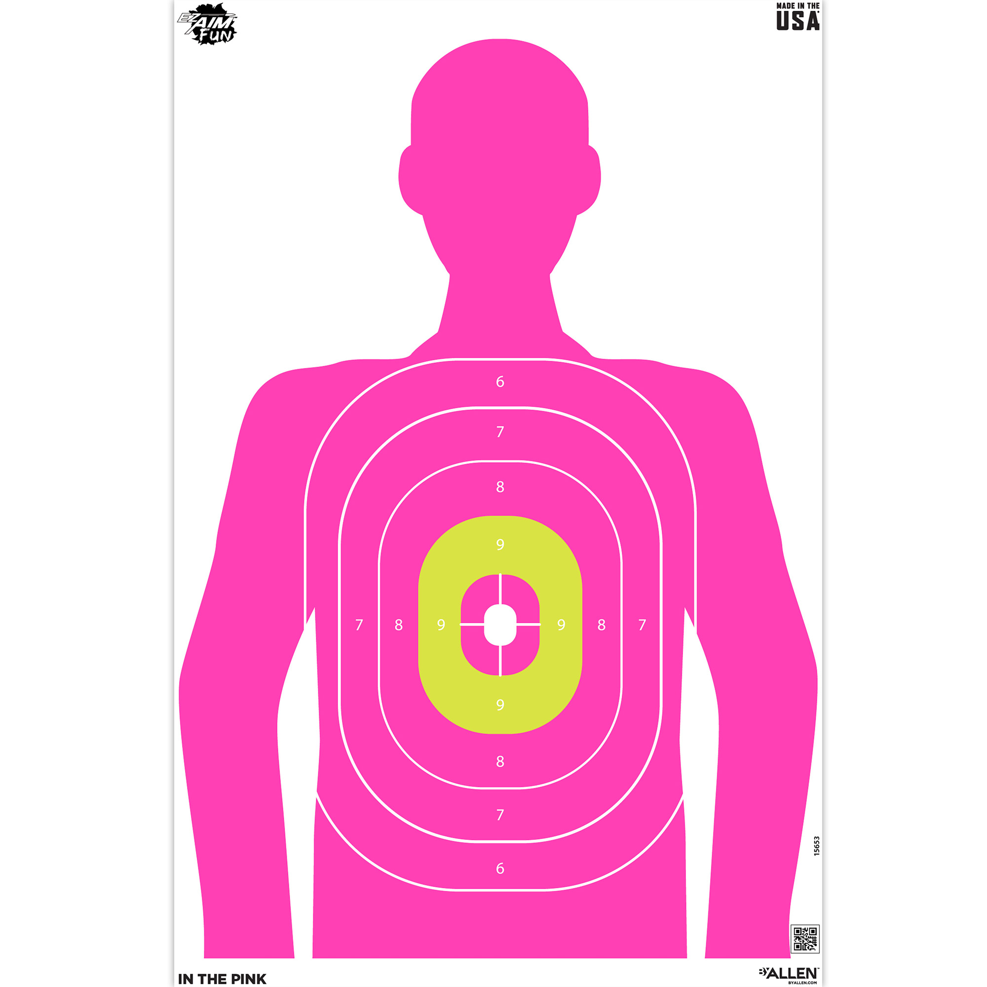 EZ-Aim 15653 In the Pink Silhouette Paper Works w/Handgun/Shotgun/Airsoft Gun/BB Guns/Pellet Gun Pink 3 Pack