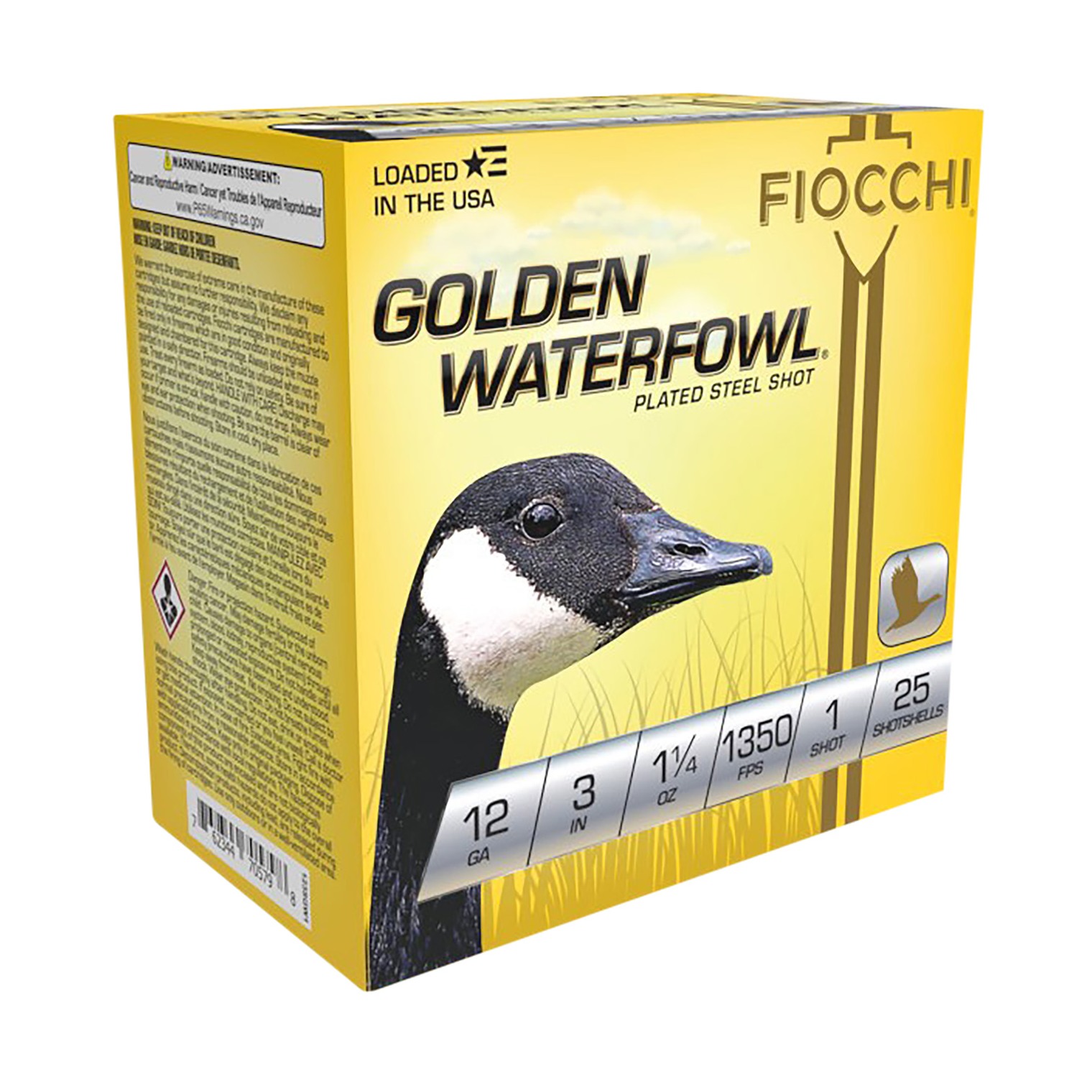 Fiocchi 123SGW1 Golden Waterfowl 12Gauge 3” 1 1/4oz 1Shot 25 Per Box/10 Case