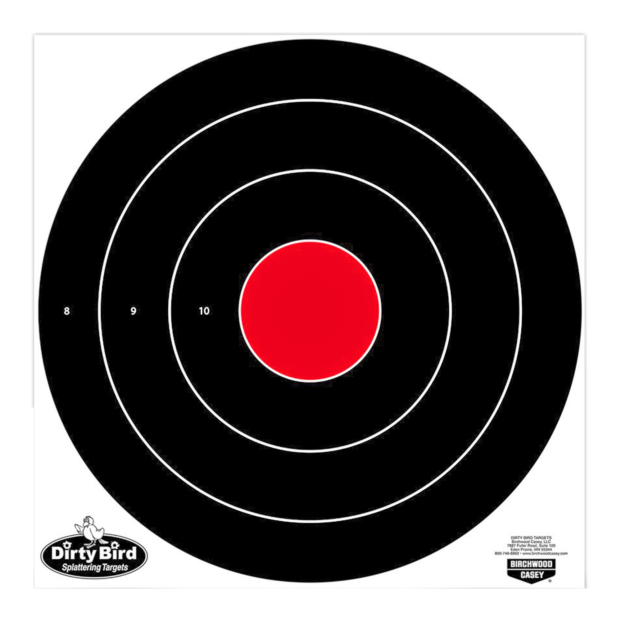 Birchwood Casey 35185 Dirty Bird 17.25” Bullseye Tagboard Hanging Black/White 5 Pack