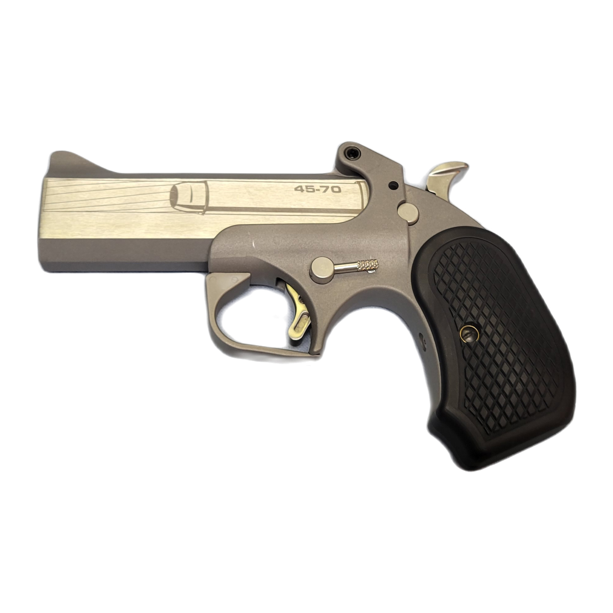 Bond Arms BACY Cyclops Big Bore 45-70 Gov 1rd Shot 4.25” Stainless Stainless Steel Barrel Matte Stainless Black Extended B6 Resin Grips Right Hand