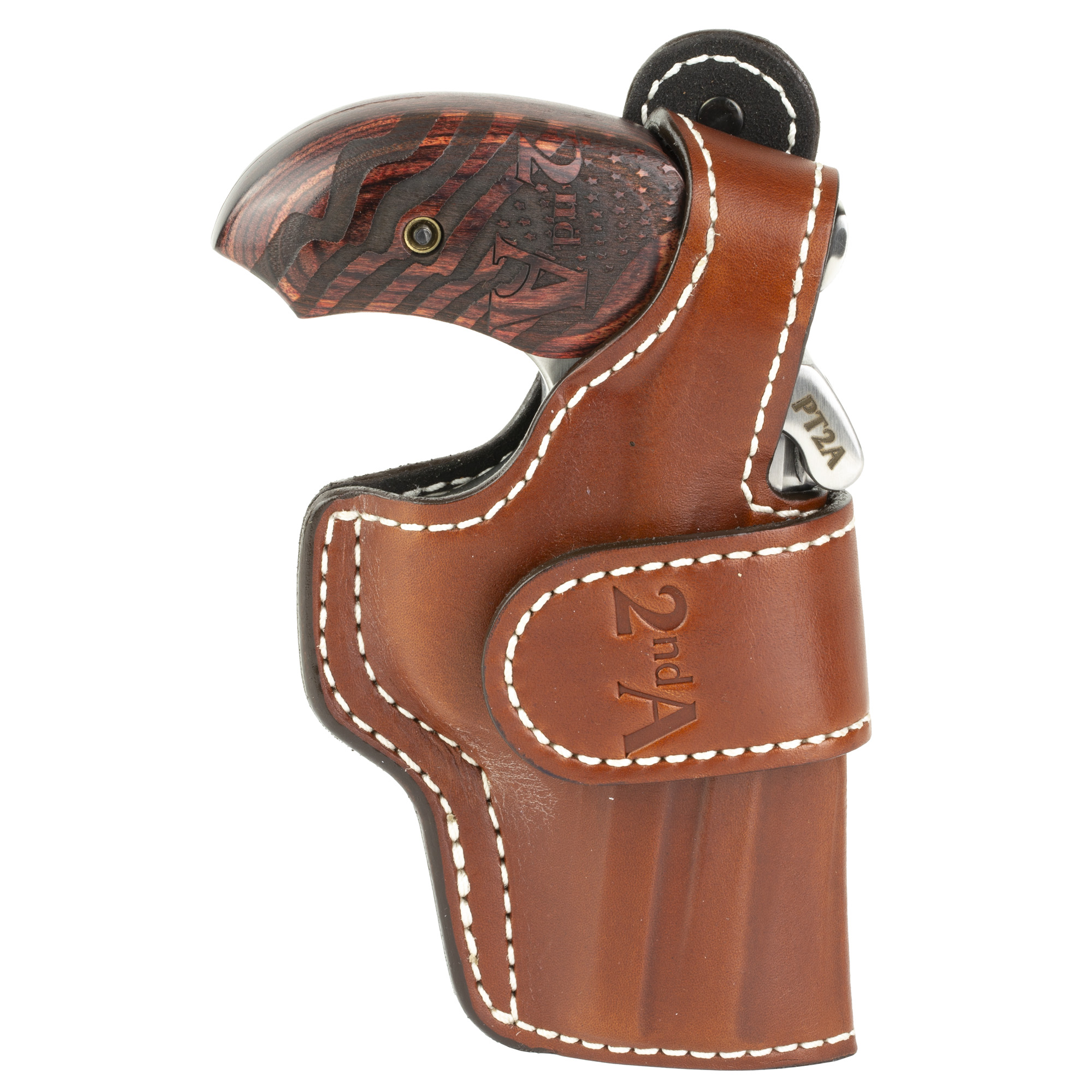 Bond Arms PT2A Protect the 2nd Amendment Original 38 Special/357 Mag 2rd 4.25” Engraved Stainless Barrel, Blade Front/Fixed Rear Sights, Extended Engraved Rosewood Grip, Manual Safety, Includes BAD Le
