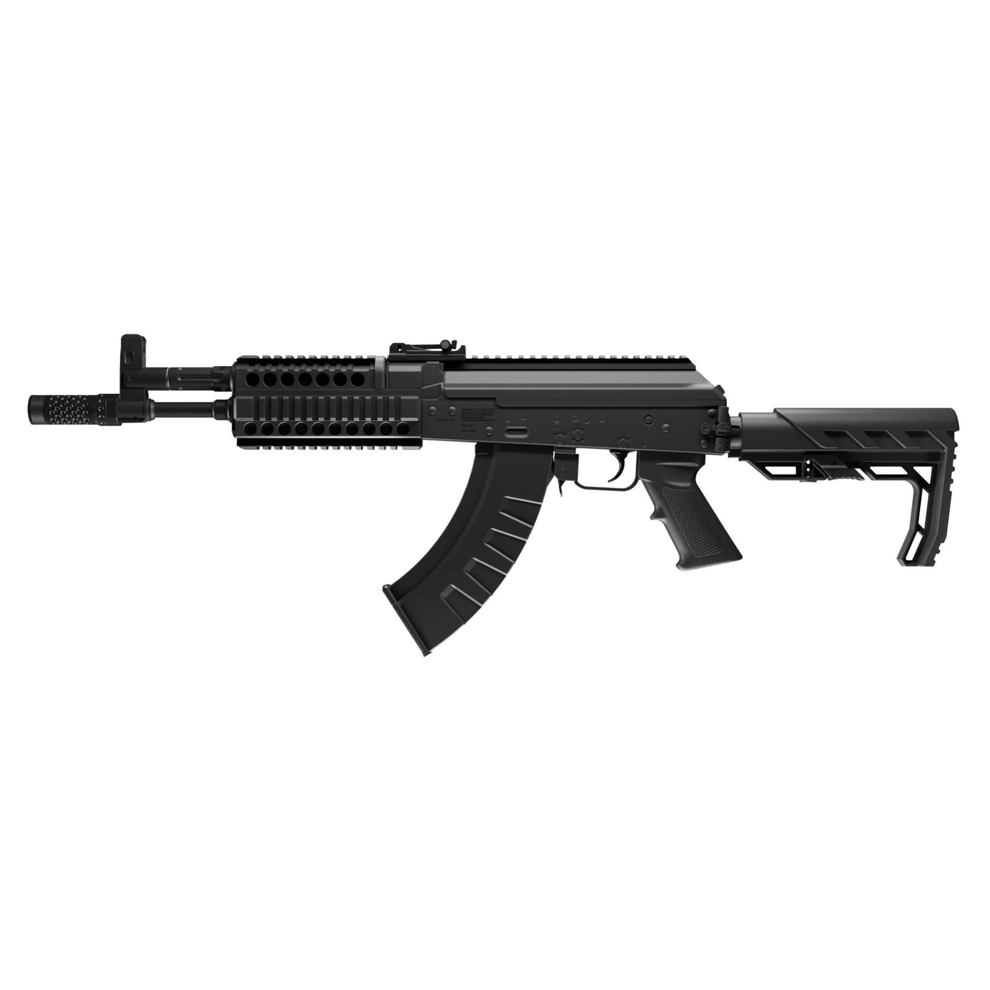 Crosman CAK1 Full Auto AK1 Air Rifle CO2 177 28 rd, Black Smooth Bore Barrel, Black Synthetic Folding Adjustable Stock w/Quad Mounting Rail System, Selector Safety