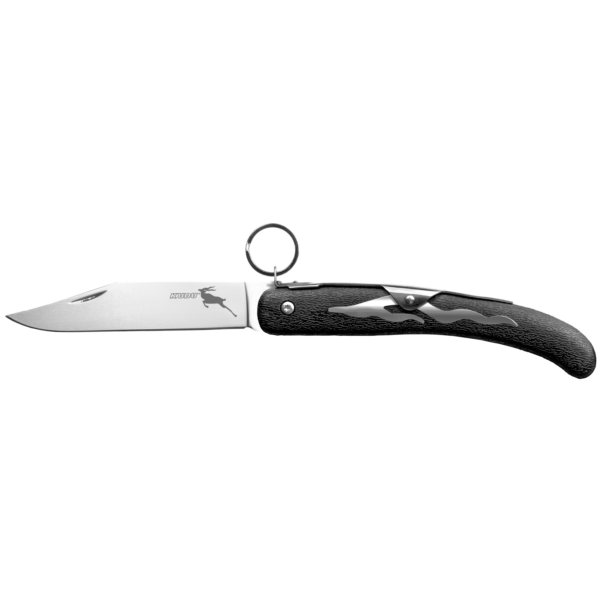 Cold Steel CS20KK Kudu 4.25” Folding Plain Mirror Polished 5Cr15MoV SS Blade/ Black Woodgrain Zy-Ex Handle