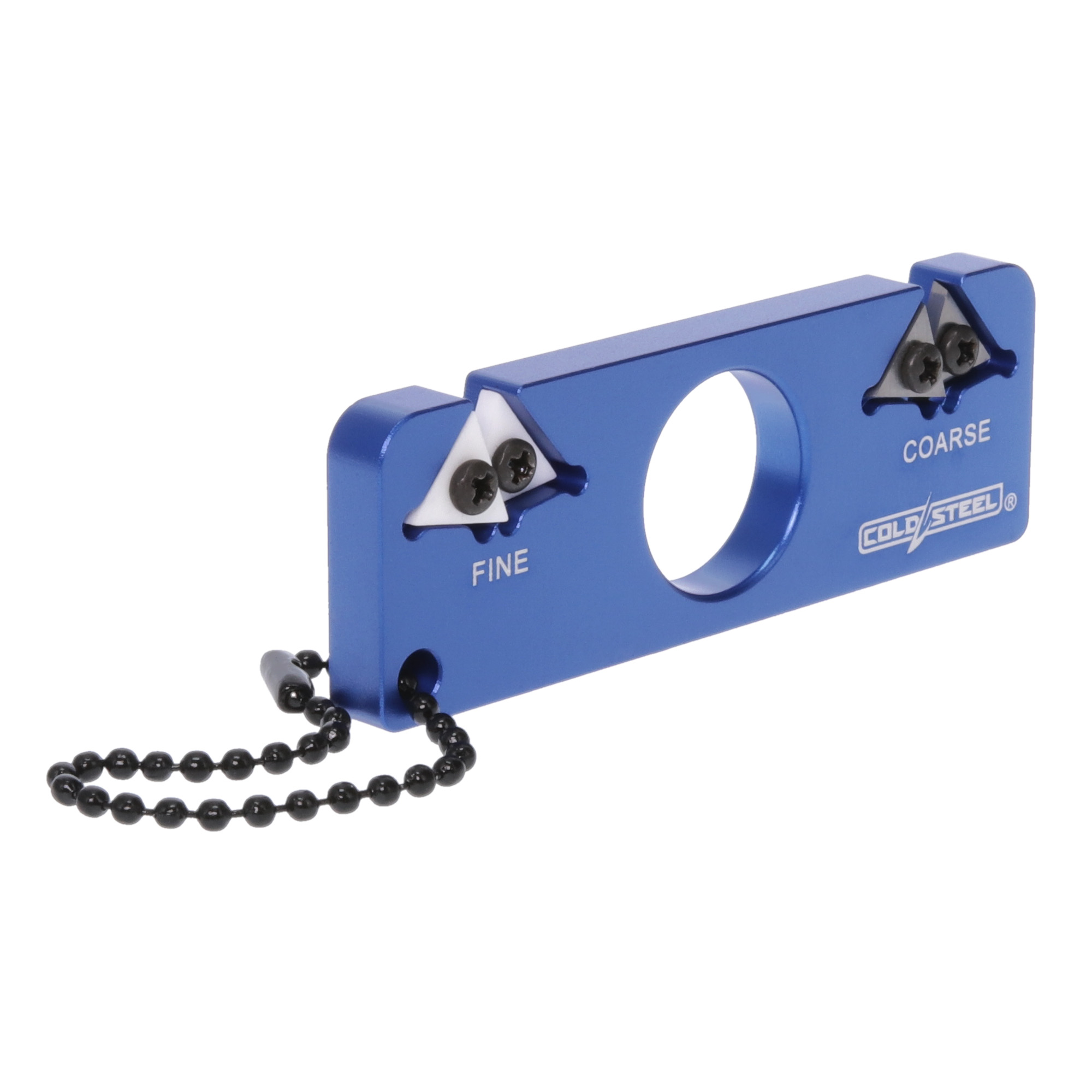 Cold Steel CSKS21CC Dual Edge Pocket Knife Sharpener Blue Aluminum, Carbide/Ceramic Sharpener, Coarse/Fine Blue