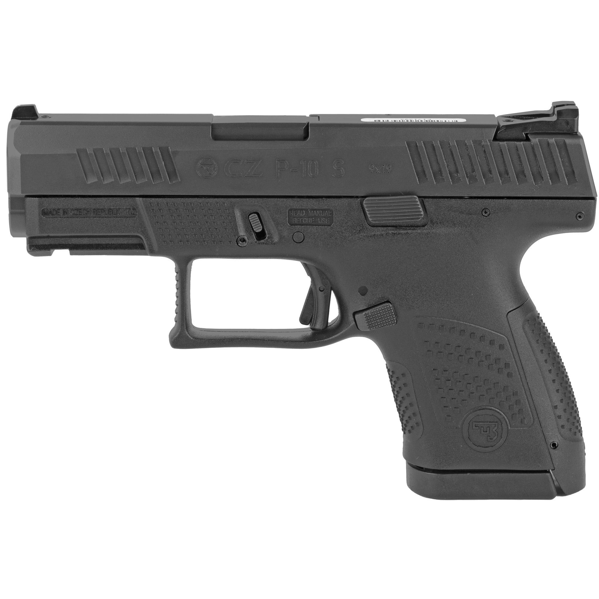 CZ-USA 91560 P-10 S 9mm Luger 12+1 3.50” Black Steel Barrel, Black Nitride Serrated Steel Slide, Black Polymer Frame w/Picatinny Rail, Black Interchangeable Backstrap Grip, Ambidextrous