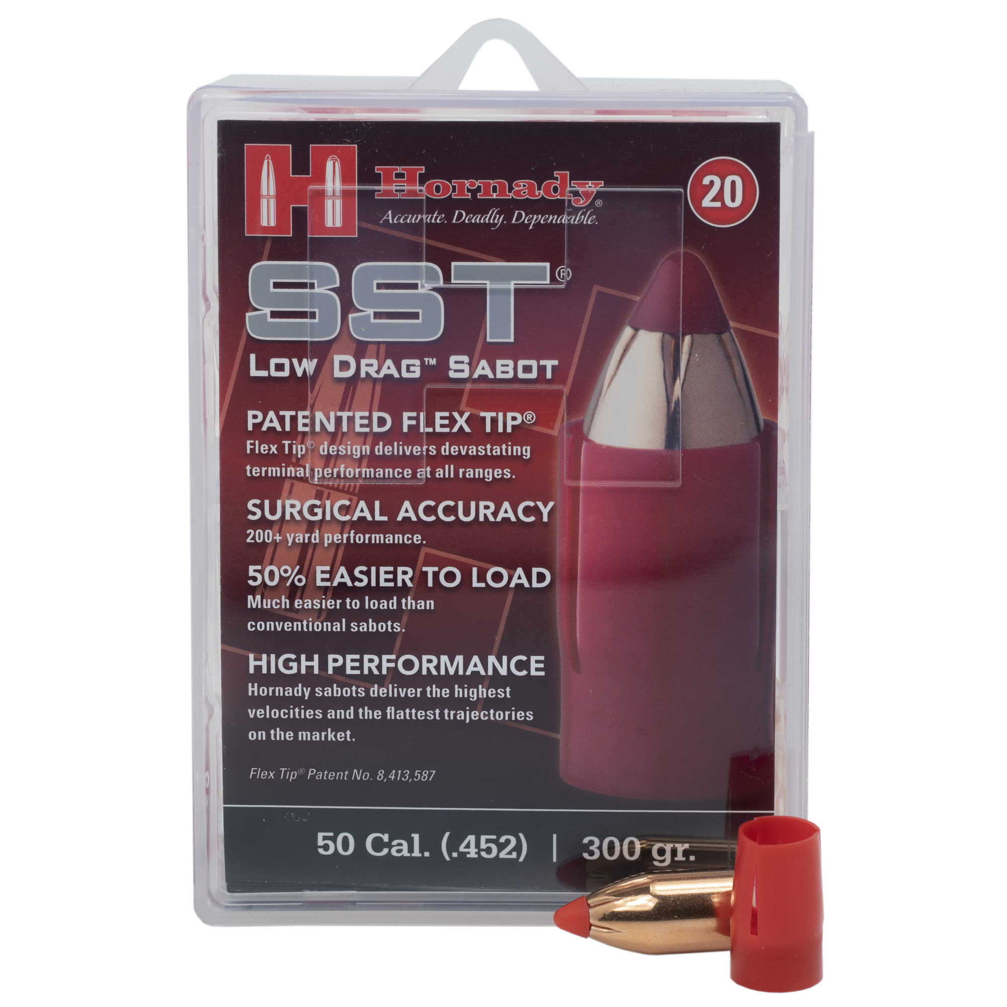 Hornady 67263 SST-ML 50Cal Sabot Super Shock Tip 300gr 20 Per Box/10 Case