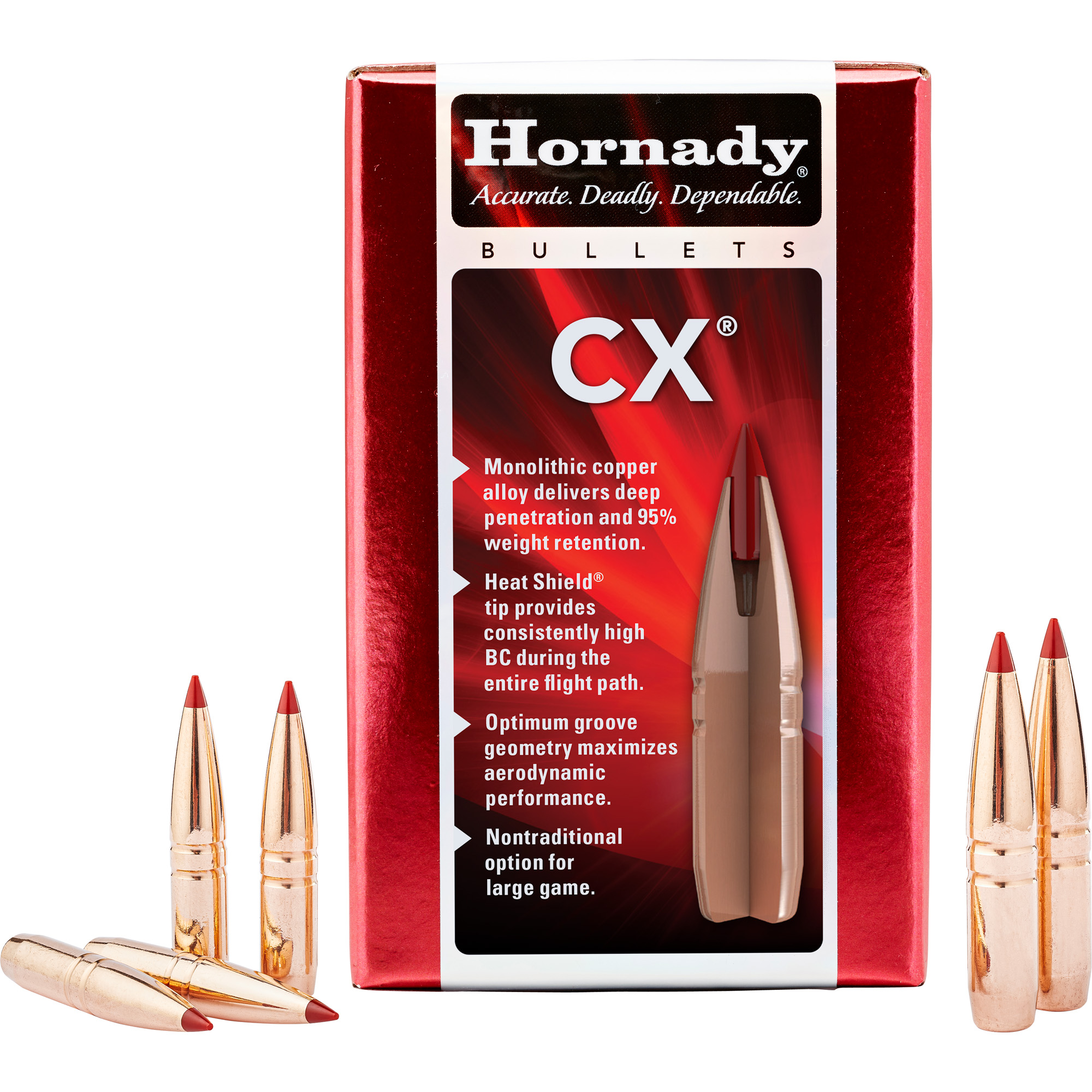Hornady 28284 CX 7mm 150 gr Copper Solid 50 Per Box/ 25 Case