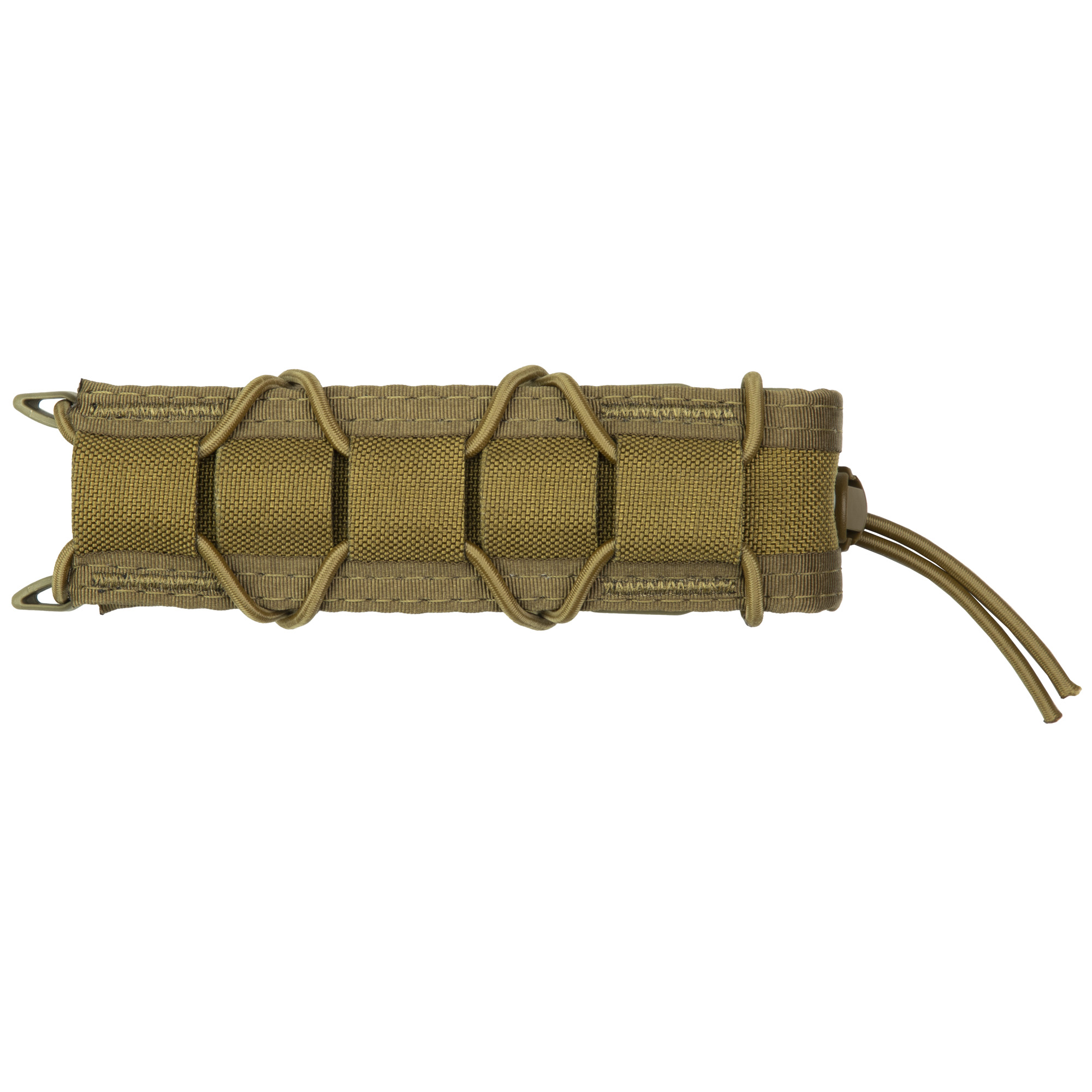High Speed Gear 11EX00CB TACO Extended Mag Pouch Single Coyote Brown Nylon MOLLE Belts 2” Wide Compatible w/ Pistol