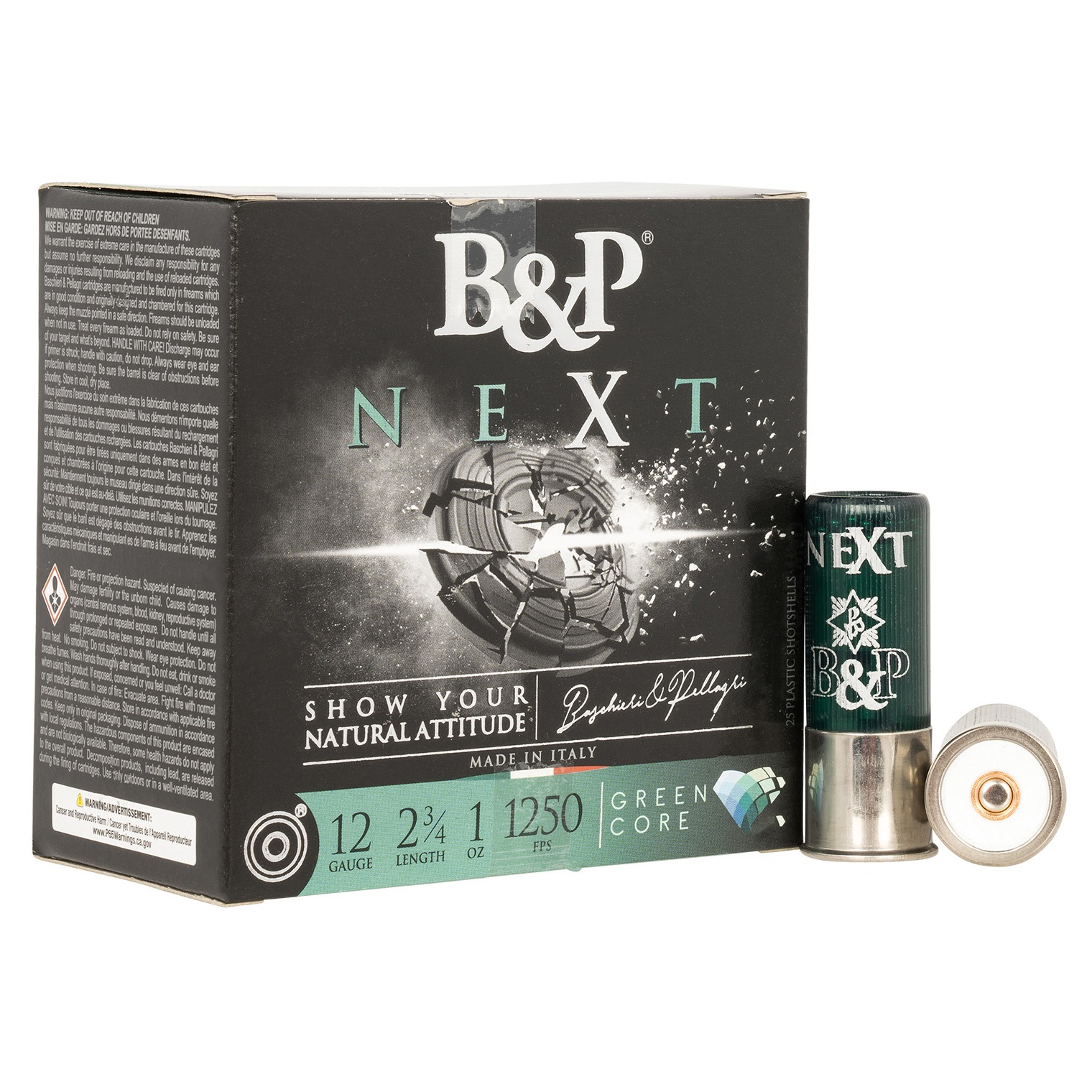 B&P Ammunition 12B1NX8 Next 12Gauge 2.75” 1oz 8Shot 25 Per Box/10 Case