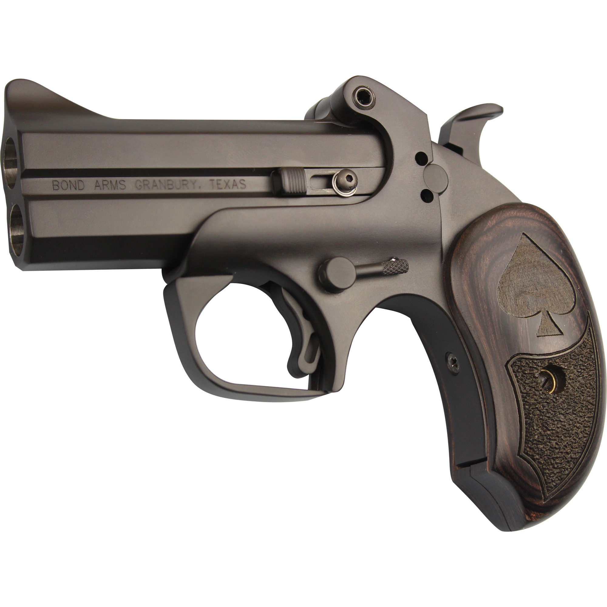 Bond Arms BABJ Black Jack 45 Colt/410 Gauge 2rd Shot 3.50” Black Black Steel Frame Black Ash Grips Features Silver Spade Above Hinge Right Hand