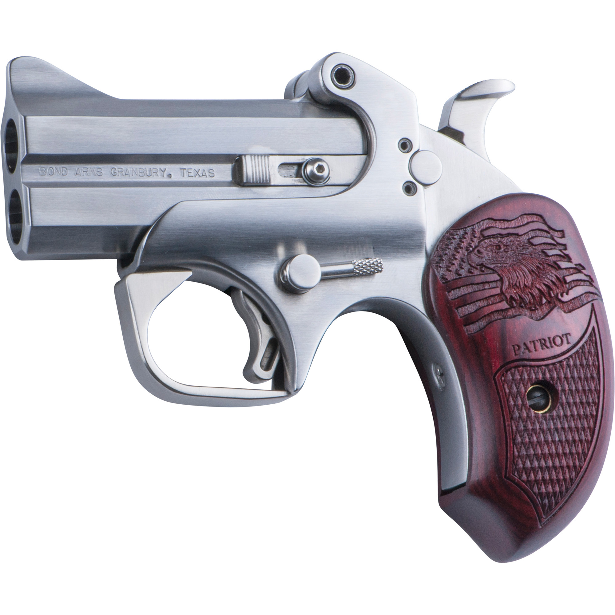 Bond Arms BAPA Patriot Original 45 Colt/410 Gauge 2rd Shot 3”Stainless Steel Barrel Extended Rosewood Grips Right Hand