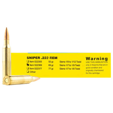 Buffalo Bore Ammunition S2236920 Sniper Strictly Business 223Rem 69gr Hollow Point Boat Tail 20 Per Box/12 Case