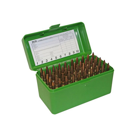 MTM AMMO BOX WSSM & .500SW 50-ROUNDS FLIP TOP STYLE GREEN