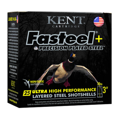 Kent Cartridge K203FSP284X6 Fasteel + Waterfowl 20 Gauge 3" 1 oz 4/6 Shot 25 Per Box/ 10 Case