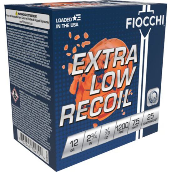 FIOCCHI 12GA 2.75” 7/8OZ #7.5 1200FPS LW REC 250RD CASE LOT