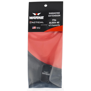Warne MEG422BLK Magazine Extension made of 6061-T6 Aluminum with Hardcoat Anodized Black Finish for Glock 42 Magazines (Adds 2rds)