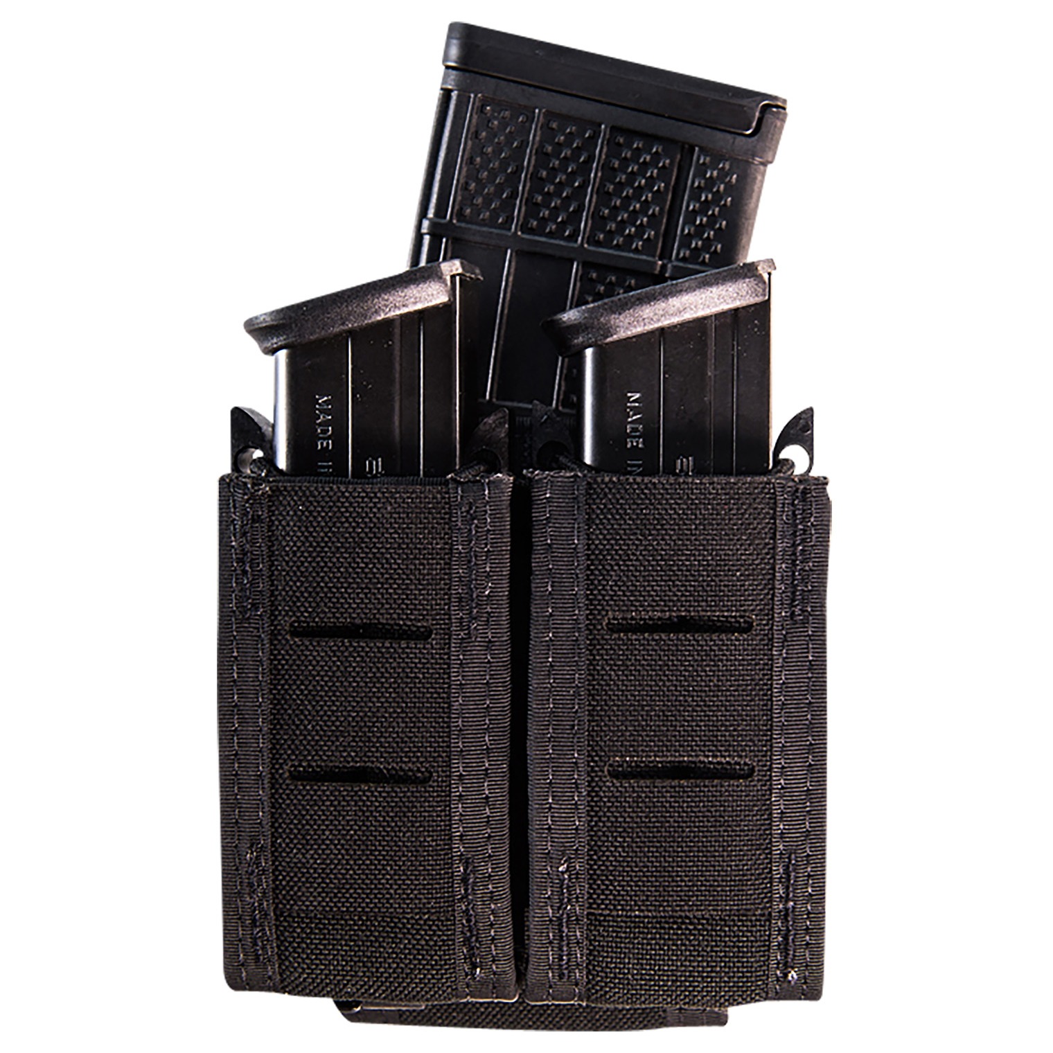 High Speed Gear 41TP02BK TACO Duty Double (2 Pistol/1 Rifle), Black Nylon with MOLLE Exterior, Fits MOLLE & 2” Belt
