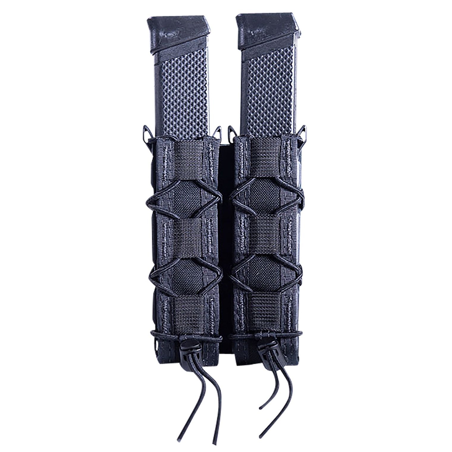 High Speed Gear 11EX02BK TACO Extended Mag Pouch Double, Black Nylon, Mounts to MOLLE & 2” Wide Belts