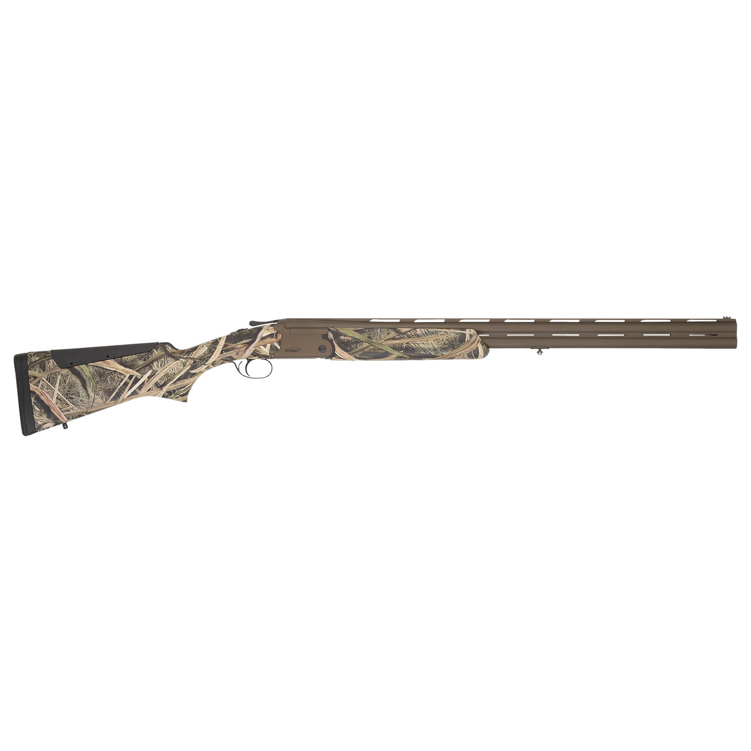 TriStar 35221 Hunter Mag II 12 Gauge 3.5” 2rd 28” Chrome-Lined, Midnight Bronze Barrel/Re, Mossy Oak Shadow Grass Blades Furniture, Fiber Optic Sight, 5 Ext. Chokes