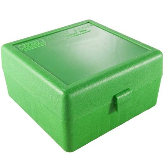 MTM AMMO BOX MEDIUM RIFLE 100-ROUNDS FLIP TOP STYLE GRN