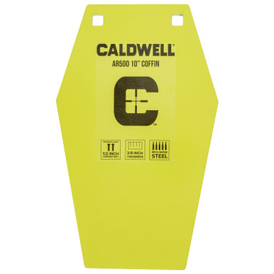 Caldwell 1116693 C 10" Coffin CP4 Yellow Powder Coat AR500 Steel Hanging