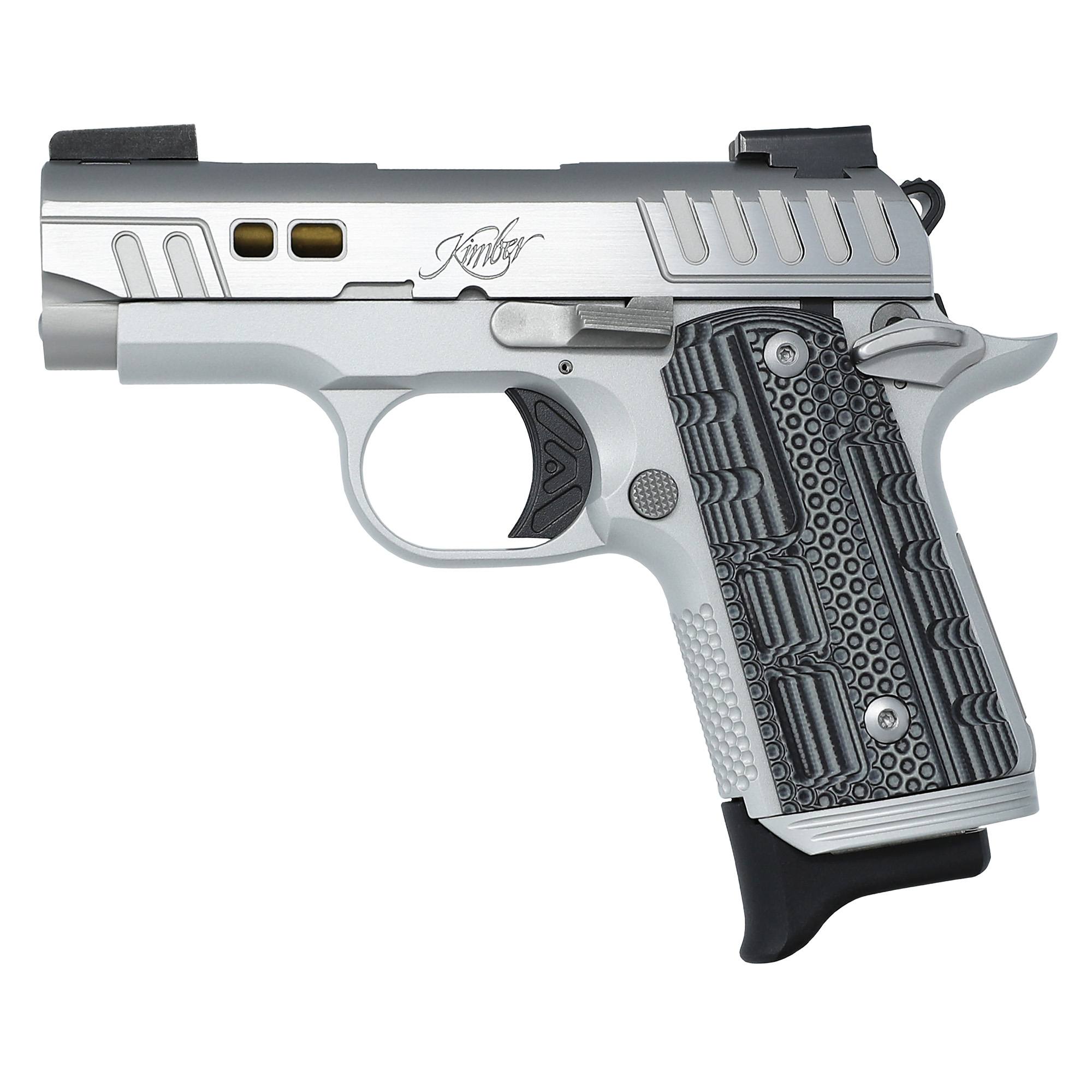 Kimber Mfg.,inc 3300230 Micro 9 Rapide Dawn 9mm 7+1 3.15” Brushed Stainless/Silver KimPro II Grey/Black G10 Grip