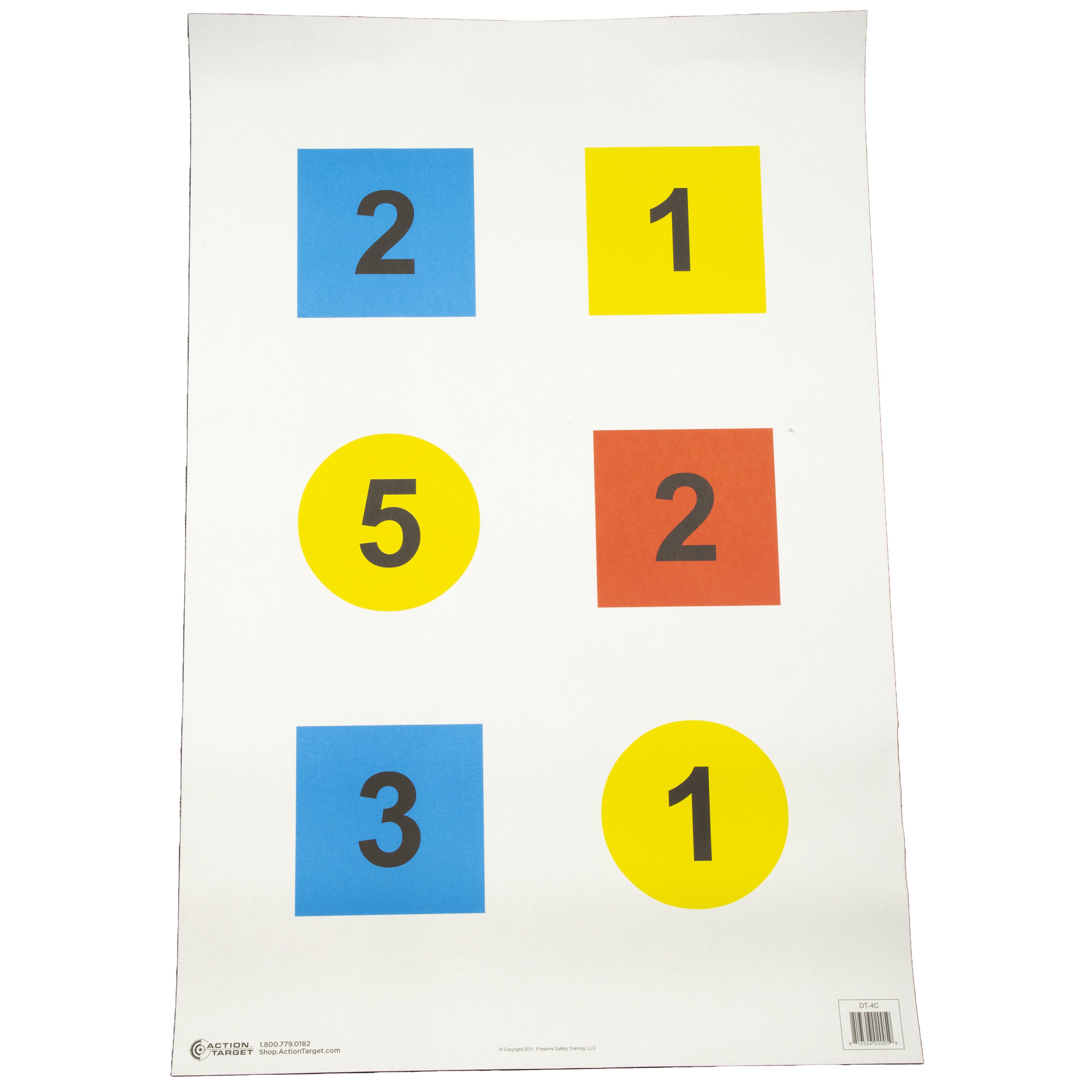 Action Target DT4C100 Training Discretionary Command Circle/Square Paper 23” x 35” Multi-Color 100 Per Box