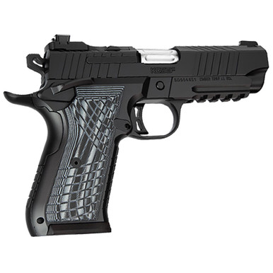 Kimber Mfg.,inc 3100017 KDS9C 9mm 10+1 4.09" KimPro Black Front and Rear Serrations Stainless Steel Slide Black Gray and Black Crosshatch Cut G-10 Grip