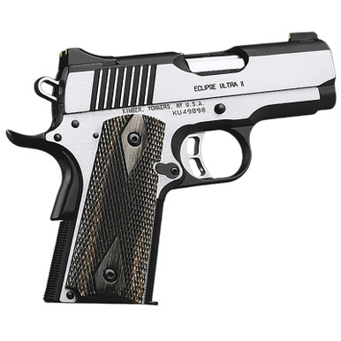 Kimber Mfg.,inc 3200042CA Eclipse Ultra II (CA) 45 ACP 7+1 3" Stainless Steel Slide Brush Polished Front Strap Checkering Laminated Gray/Black Double Diamond Grip