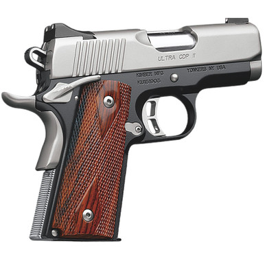 Kimber Mfg.,inc 3200057CA Ultra CDP II (CA) 45 ACP 7+1 3" Satin Silver Stainless Steel Slide Matte Black KimPro II Rosewood Double Diamond Grip