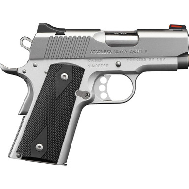 Kimber Mfg.,inc 3200062CA Stainless Ultra Carry II (CA) 45 ACP 7+1 3" Satin Silver Steel Slide Black Synthetic Double Diamond Checkering Grip