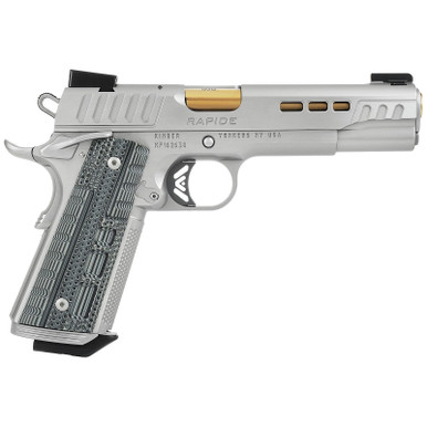 Kimber Mfg.,inc 3000420CA Rapide Dawn (CA) (MA) 9mm 9+1 5" KimPro Silver Front and Rear Serrations Stainless Steel Slide Gray/black Rapide G10 Grip