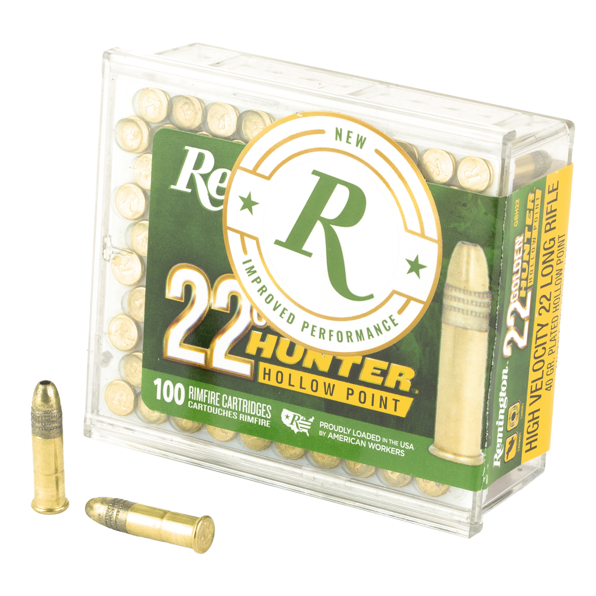 Remington Ammunition R21251 Golden Hunter 22LR 40gr Plated Hollow Point 100 Per Box/50 Case