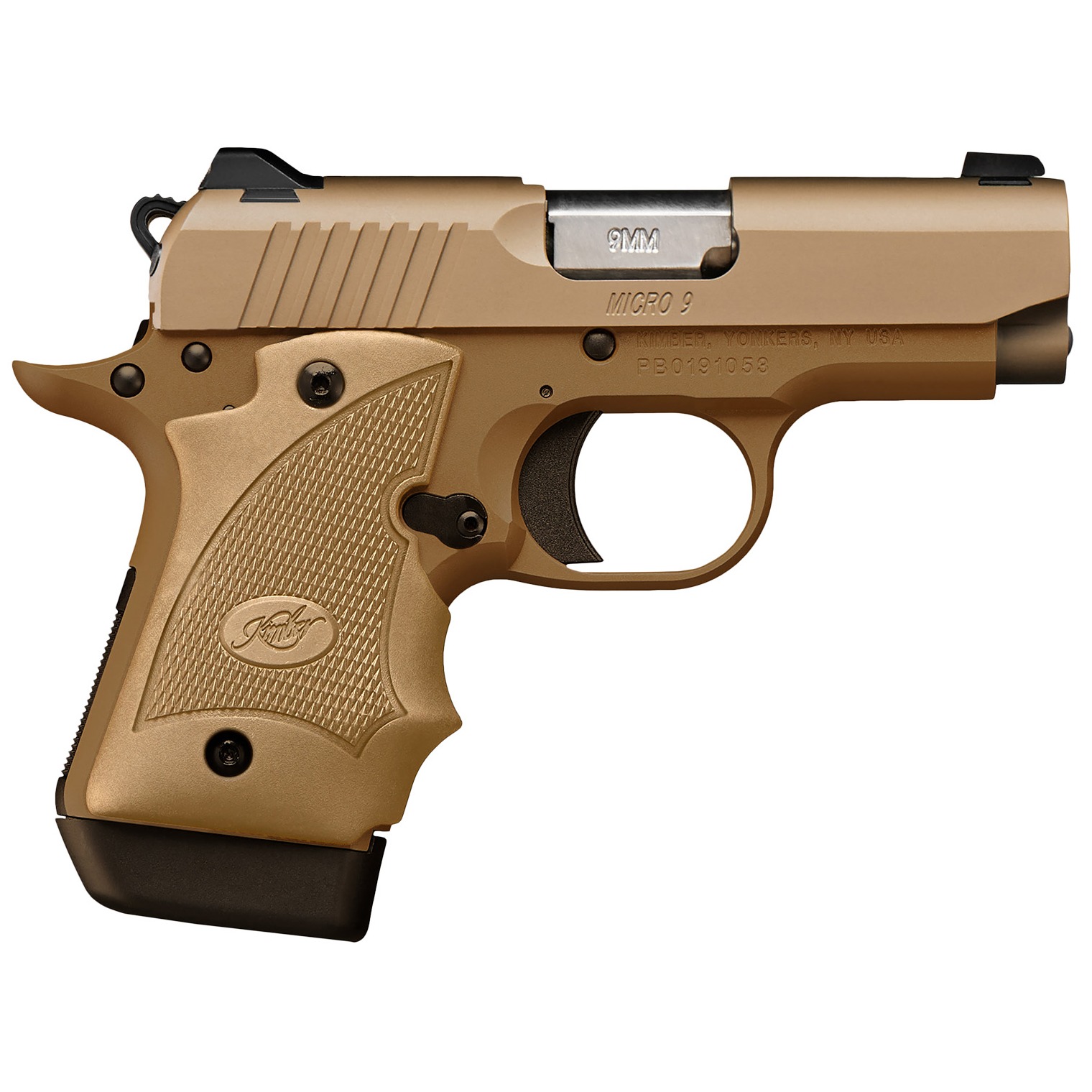 Kimber Mfg.,inc 3300247 Micro 9 MC TP 9mm 7+1 3.15” KimPro Black Stainless Steel Slide KimPro Gray Desert Tan Grip