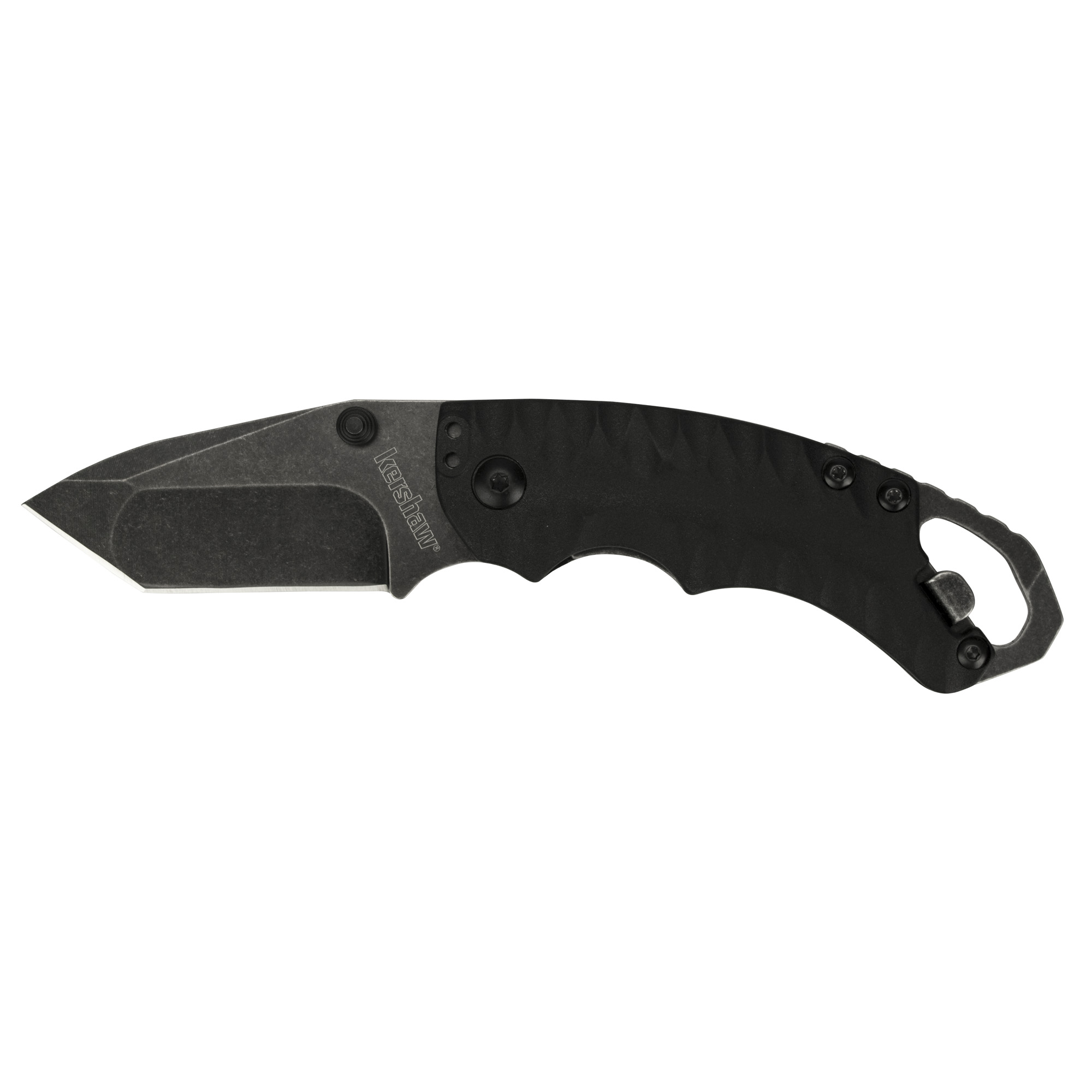 Kershaw 8750TBLKBW Shuffle II 2.60” Folding American Tanto Plain Black Oxide 8Cr14MoV SS Blade Black Glass-Filled Nylon Handle Includes Pocket Clip