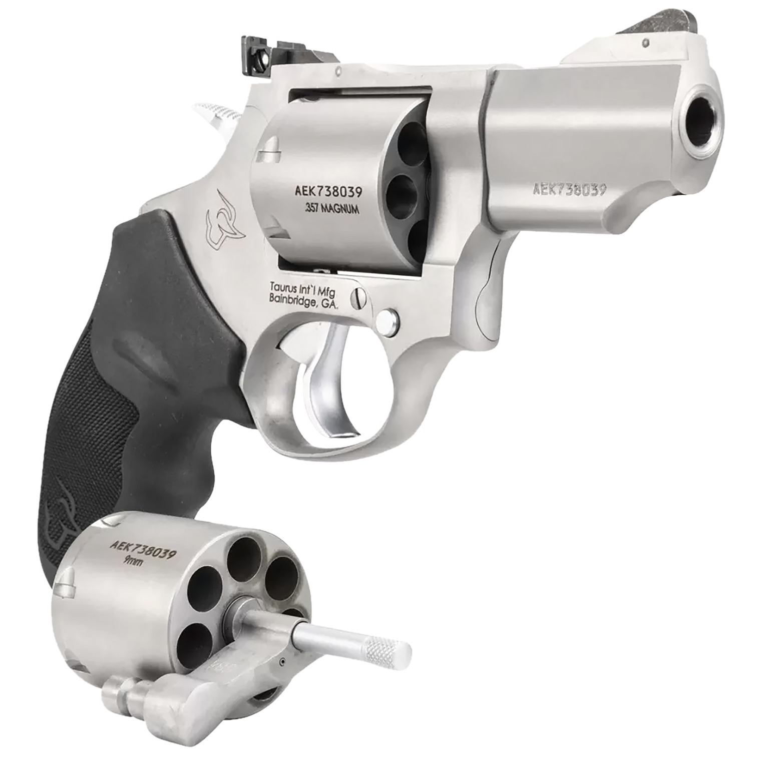 Taurus 2-692029 692 Medium Frame 357 Mag/38 Special +P/9mm 7 Shot 2.50” Matte Stainless Cylinder/Frame/Barrel Transfer Bar Safety