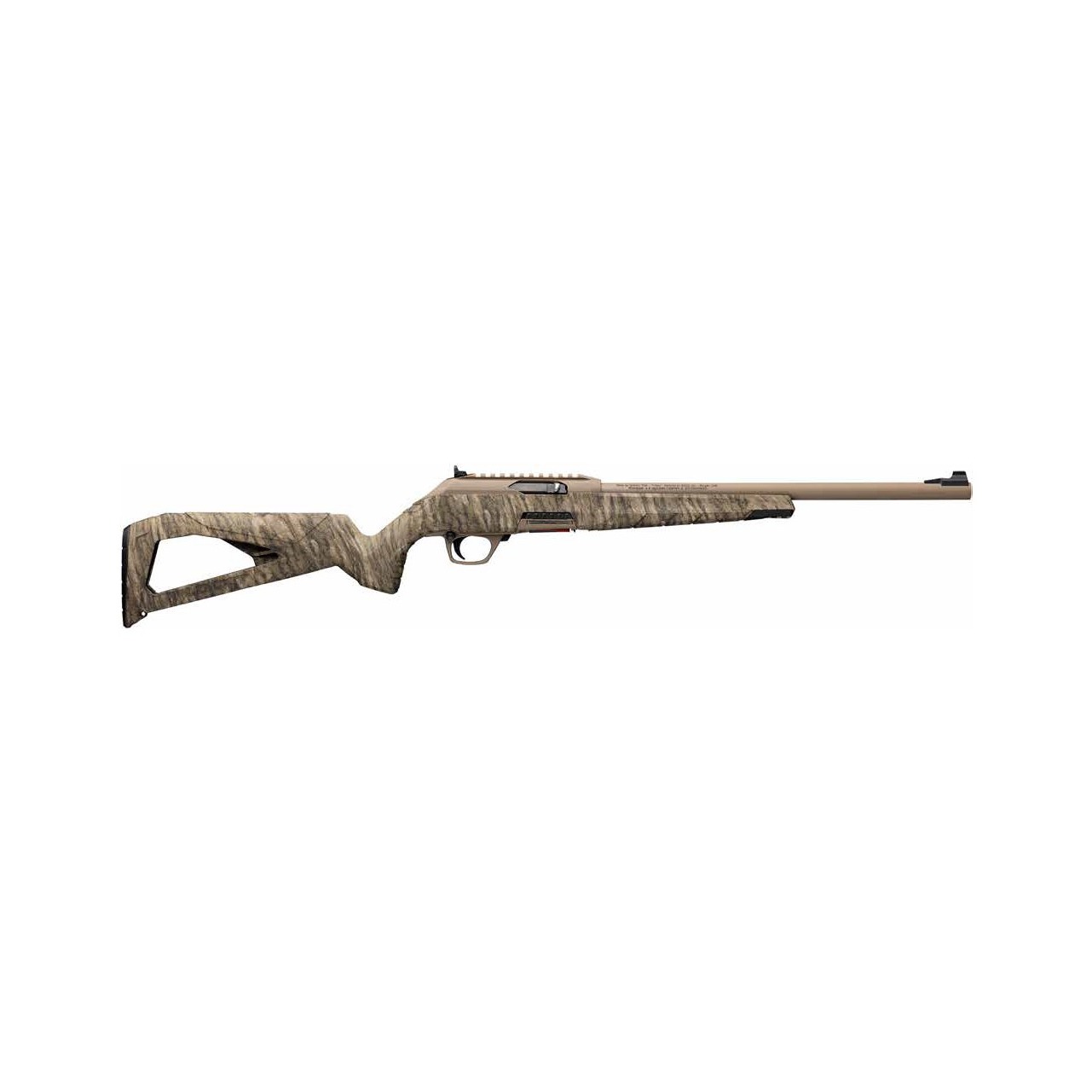 Winchester Repeating Arms 521163102 Wildcat 22 LR 10+1 18” Flat Dark Earth Perma-Cote Button-Rifled Barrel, Flat Dark Earth Picatinny Rail Polymer Receiver, Picatinny Rail Forend, Mossy Oak Bottomlan