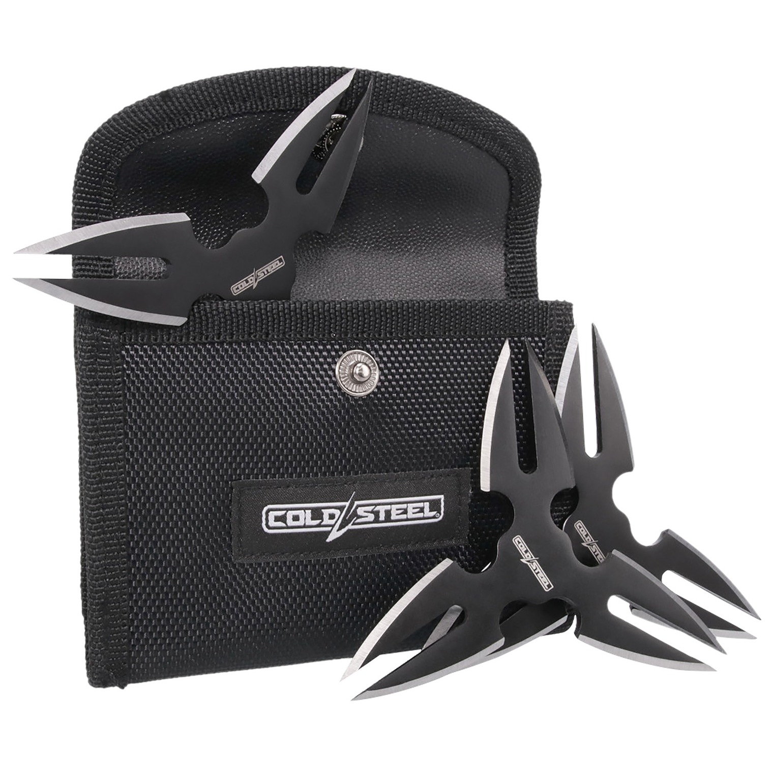 Cold Steel CSTH15STR3PK Throwing Stars Three 1.50” Black Oxide 420 Stainless Steel Blades Includes Sheath