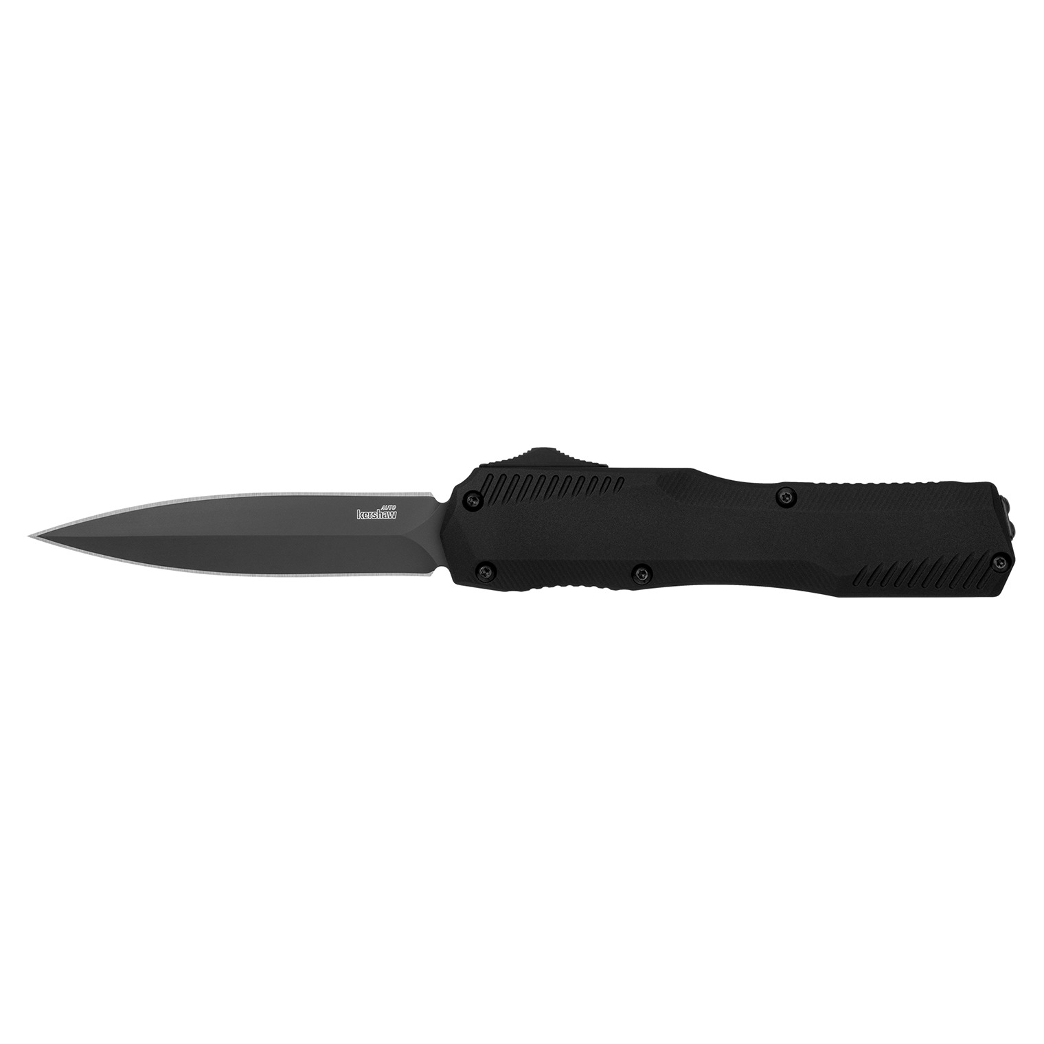 Kershaw 9000DE Livewire Automatic 3.45” OTF Spear Point Plain Black PVD CPM MagnaCut Steel Blade, Black Anodized Aluminum Handle
