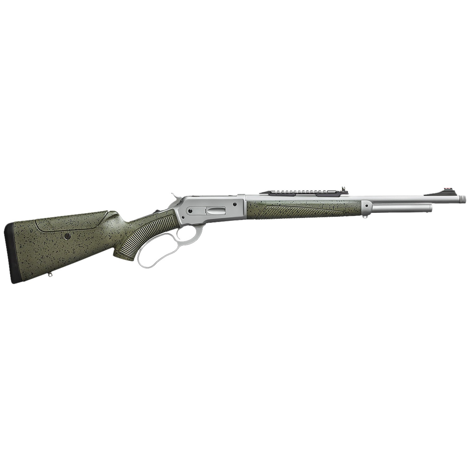 Davide Pedersoli 010G732457 Boarbuster Guidemaster-X 45-70 Gov 5+1 19” Silver Cerakote Threaded Barrel & Receiver w/Picatinny Rail, Green Adj Cheek Riser Synthetic Stock
